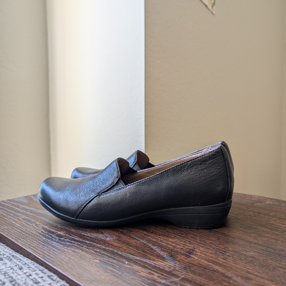 Dansko Farah Black Leather Slip-on Loafers Shoes